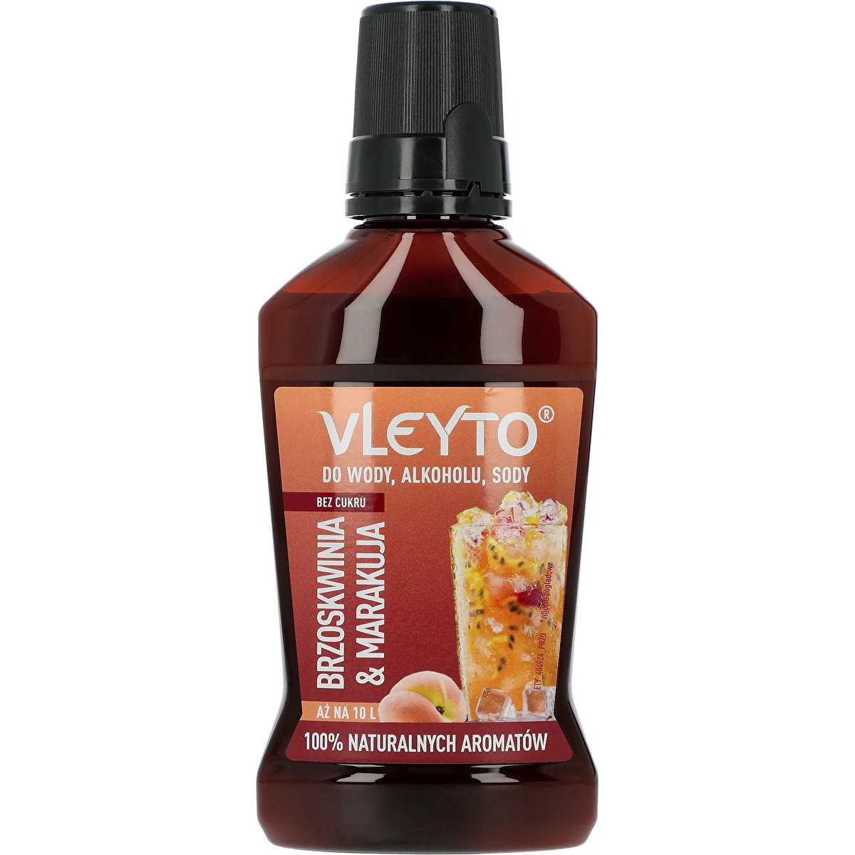 VLEYTO Broskyňa & Marakuja – chuťová esencia s prírodnými arómami, 250 ml