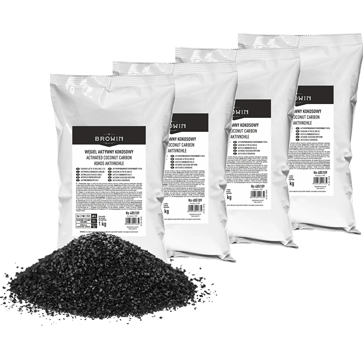 Kokosové aktívne uhlie 1 kg x 4 - súprava