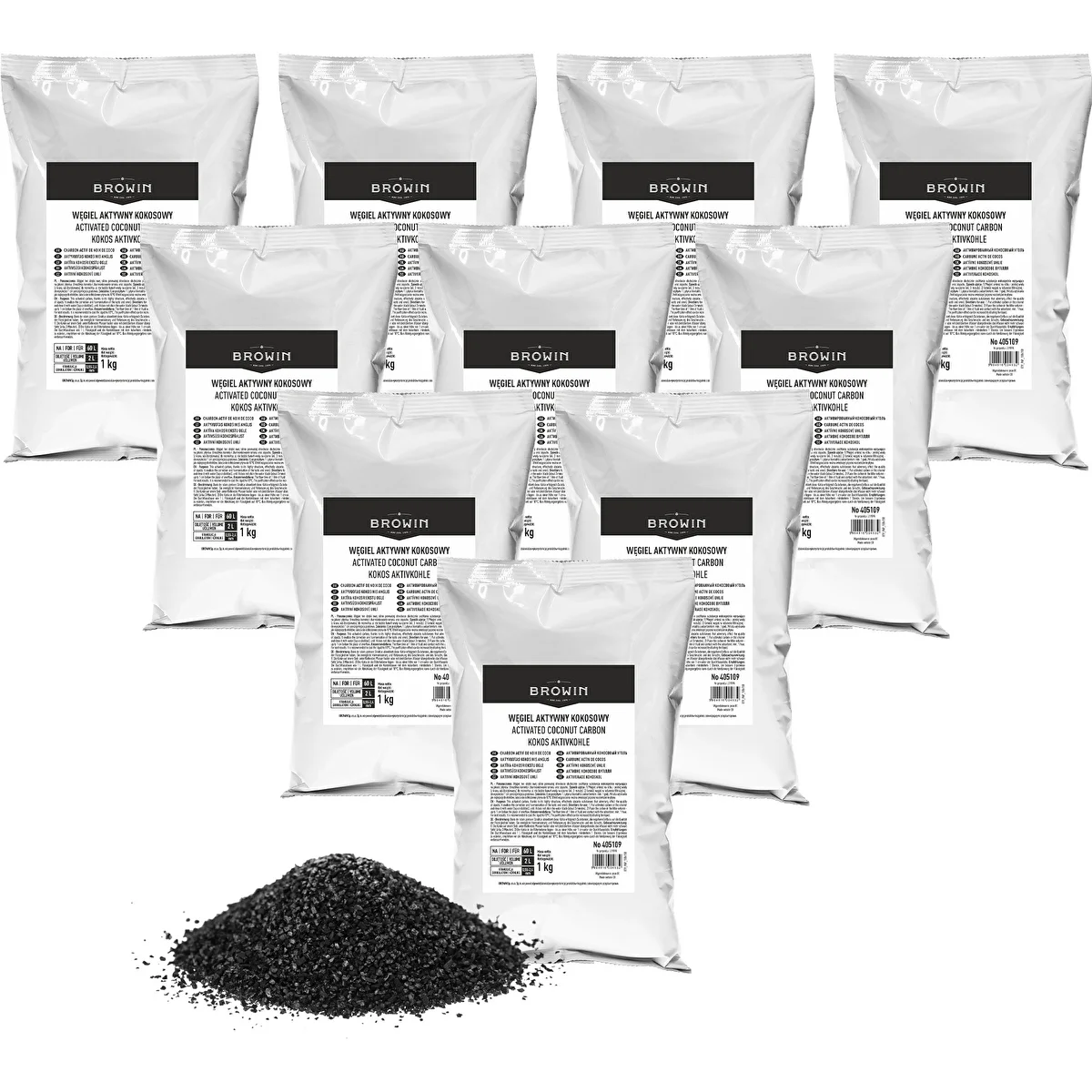 Kokosové aktívne uhlie 1 kg x 10 - súprava