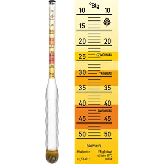 Nerozbitný medomer s skúmavkou, rozsah merania 10-50°Blg – photo 3