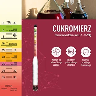 Nerozbitný cukromer s skúmavkou, rozsah merania: -5-35°Blg – photo 5