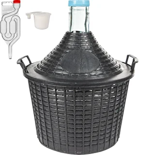 Vinárska sada Basic: sklenený demižón 10 l v plastovom koši, so zátkou a kvasnou rúrkou