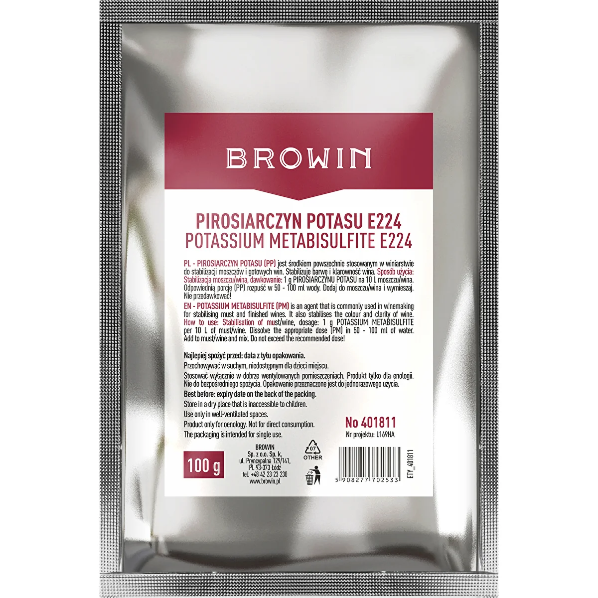 Pyrosiřičitan draselný, 100 g