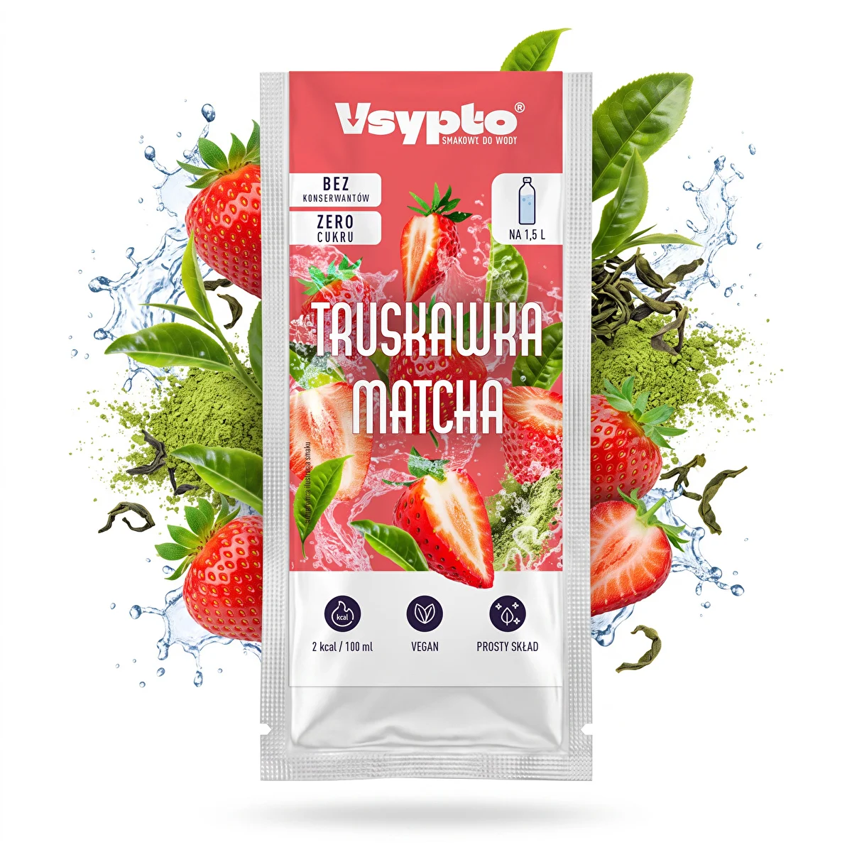 VSYPTO s príchuťou Jahoda Matcha, 9 g