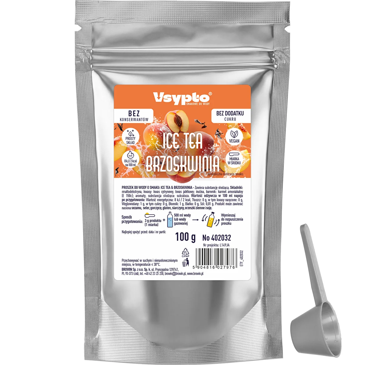 Vsypto s príchuťou Ice Tea Broskyňa, 100 g