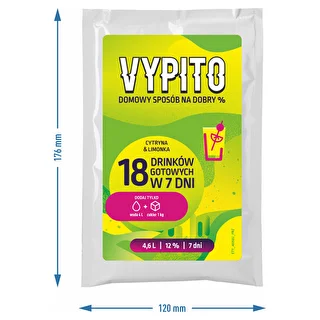 VYPITO 12%, sáčok na 18 drinkov - Citrón & limetka, 126 g – photo 4