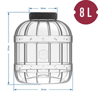 Nerozbitný, viacúčelový pohár s čiernym viečkom, 8L – photo 3