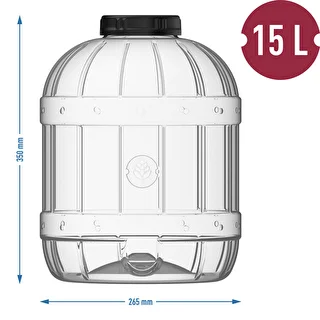 Nerozbitný, viacúčelový pohár s čiernym viečkom, 15L – photo 5