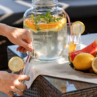 Dóza na limonádu, s kohútikom - sklenená, 4 L – photo 7