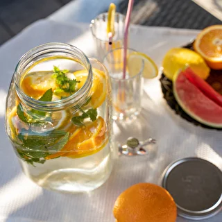 Dóza na limonádu, s kohútikom - sklenená, 4 L – photo 8