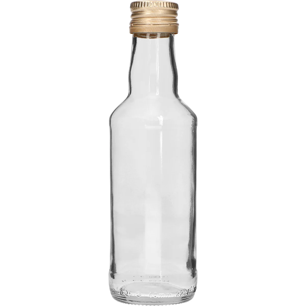Monopolová fľaša 200 ml, so zlatým skrutkovacím uzáverom fi 28, 1 ks.