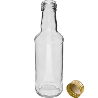 Monopolová fľaša 200 ml, so zlatým skrutkovacím uzáverom fi 28, 1 ks. – photo 2