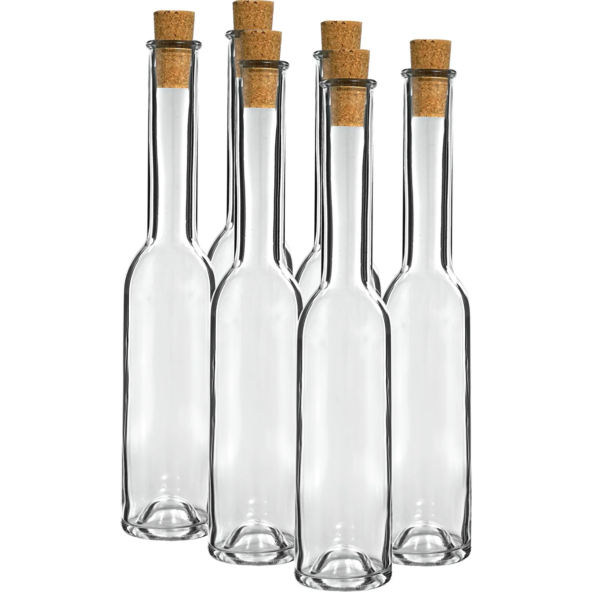 Fľaša na likér 200 ml 6 ks + 6 zátok 23/18