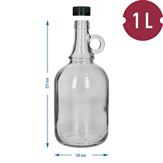 Fľaša Gallone 1L bez opletu, so skrutkovacím uzáverom – photo 4