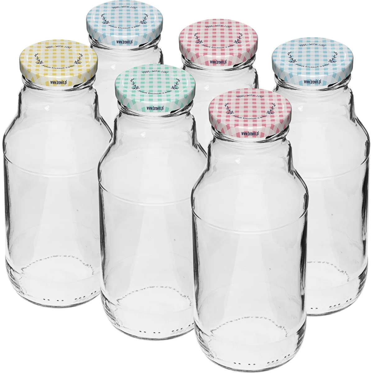 Fľaša TO na džús 330 ml s uzáverom fi 43 - 6 ks.