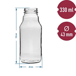 Fľaša TO na džús 330 ml s uzáverom fi 43 - 6 ks. – photo 4