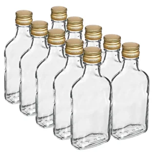 Fľaša na likéry ploskačka so skrutkovacím uzáverom 200 ml 10 ks – photo 1