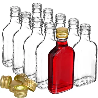 Fľaša na likéry ploskačka so skrutkovacím uzáverom 200 ml 10 ks – photo 2