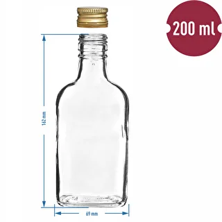 Fľaša na likéry ploskačka so skrutkovacím uzáverom 200 ml 10 ks – photo 6