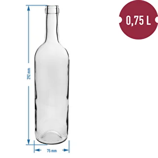 Biela fľaša na víno 0,75 L - balenie 8 ks – photo 3