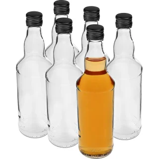 Fľaša 500 ml na vodku, s čiernym skrutkovacím uzáverom, 6 ks – photo 3