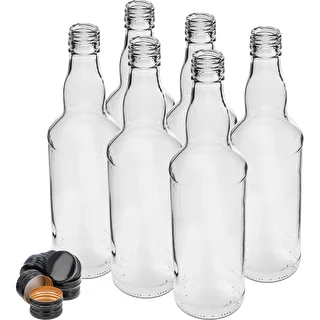 Fľaša 500 ml na vodku, s čiernym skrutkovacím uzáverom, 6 ks – photo 2