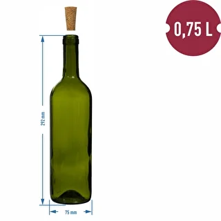 Olivová fľaša na víno 0,75 L - balenie 8 ks – photo 6