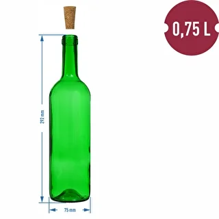 Fľaša na víno 0,75 L zelená - balenie 8 ks. – photo 6