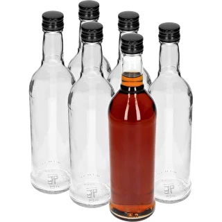 Fľaša 500 ml Štíhla, s čiernym uzáverom, na vodku, 6 ks – photo 2