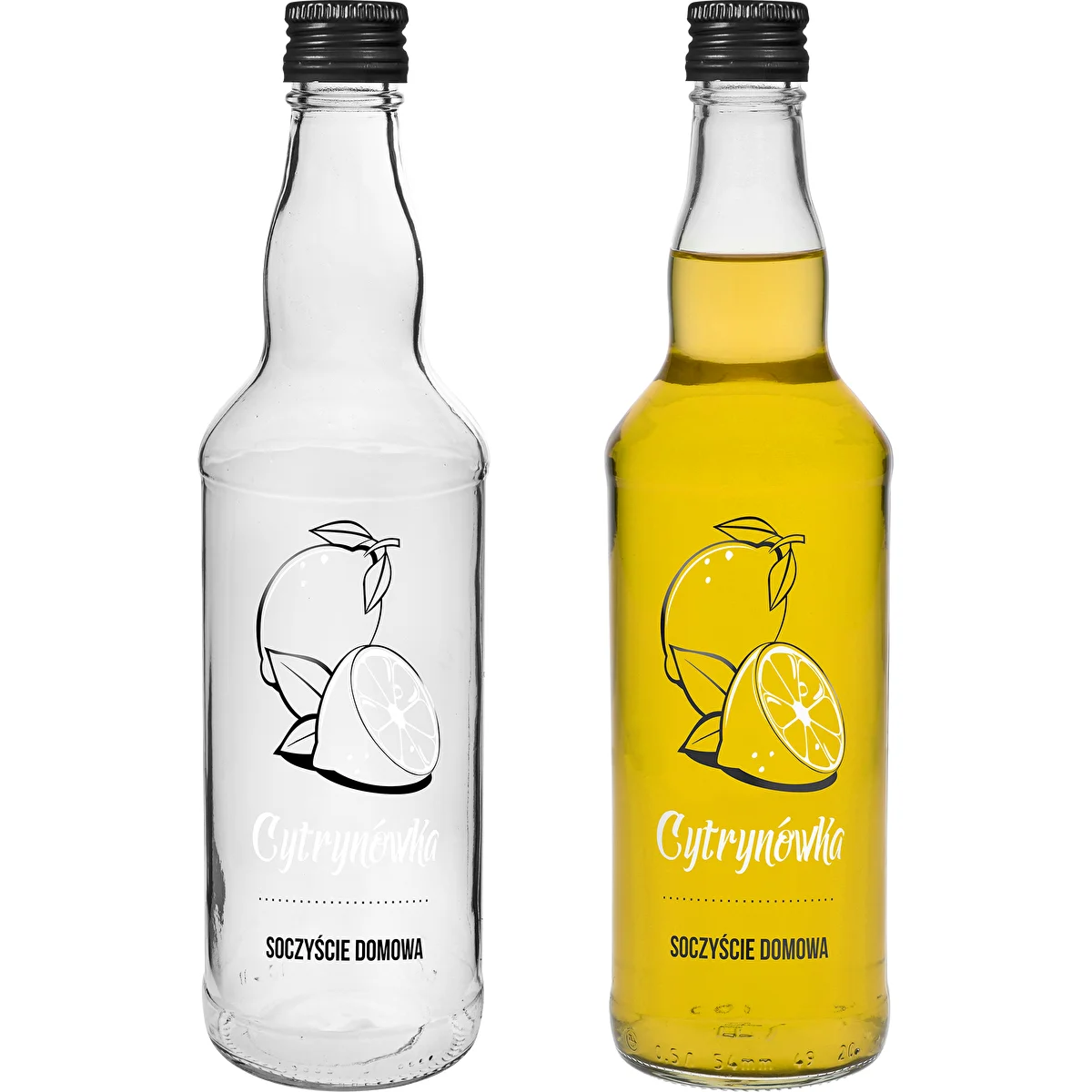 Fľaša 500 ml so skrutkovacím uzáverom, potlač „Citrónovica“, 1 ks