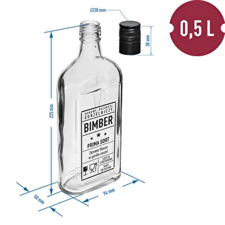 Fľaša – ploskačka 500 ml so skrutkovacím uzáverom, potlač „Bimber PRL“, 1 ks. – photo 5