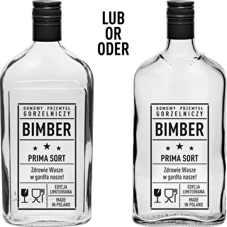 Fľaša – ploskačka 500 ml so skrutkovacím uzáverom, potlač „Bimber PRL“, 1 ks. – photo 2