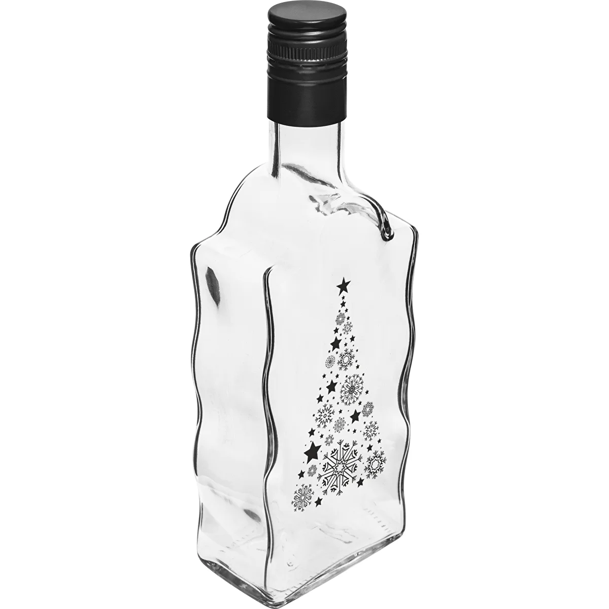 Fľaša Kláštorná 500 ml so skrutkovacím uzáverom, potlač „Vianočný stromček”, 1 ks.