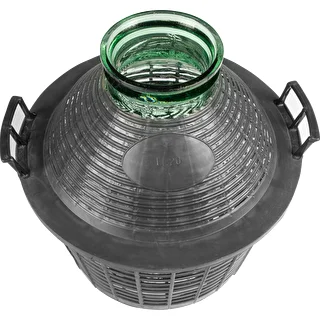 Balón na víno 20 L so širokým hrdlom v plastovom koši – photo 3