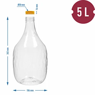 Demižón Dama 5 l PET, so skrutkovacím uzáverom – photo 4