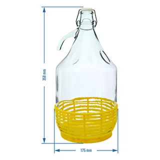 Demižón Dama 5 L - plastový kôš, drôtený uzáver – photo 2