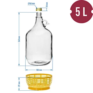 Dama 5L s korkom, horizontálnou trubičkou a uzáverom – photo 9