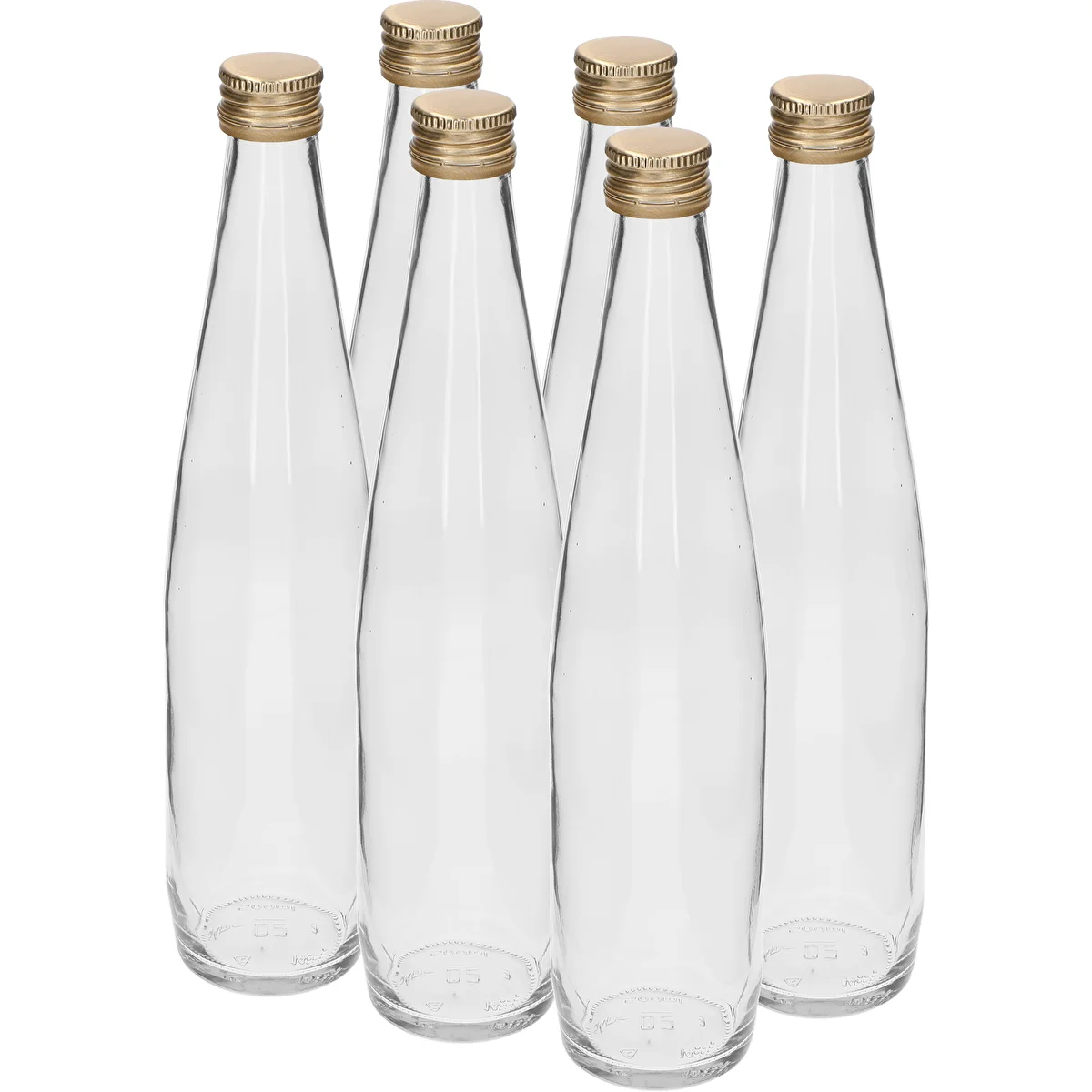 Fľaša Klubová 500 ml so zlatým skrutkovacím uzáverom, sada 6 ks.