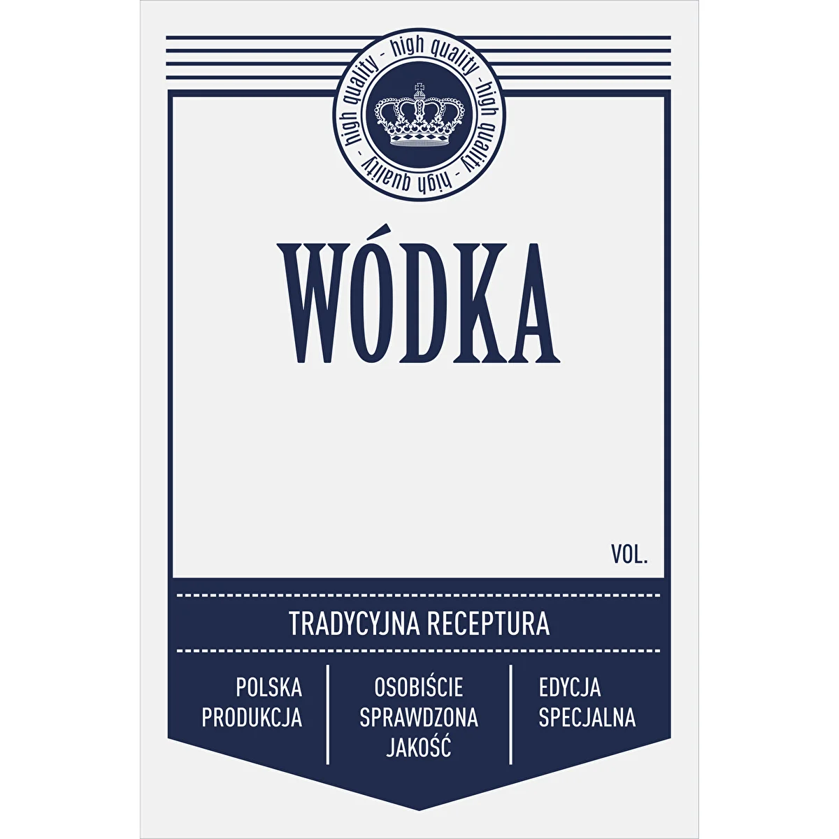 Samolepiace etikety 60x90 mm na fľaše, vodku, biele, 20 ks.
