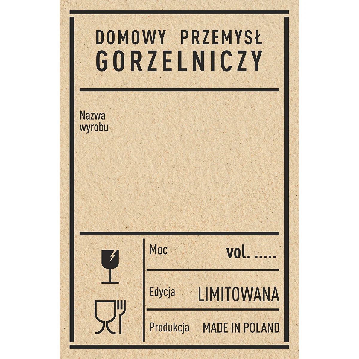 Samolepiace etikety 60x90 mm na fľaše, vodku, PRL, 20 ks.