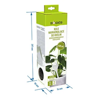 Zavlažovacie gule pre rastliny, čierne priehľadné, 400 ml, 2 ks. – photo 6