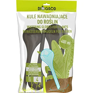 Zavlažovacie gule pre rastliny, čierne priehľadné, 400 ml, 4 ks – photo 3