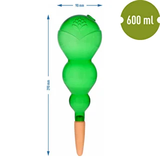 Trojitá zavlažovacia guľa (trojkomorová), priehľadná zelená s keramickou nožičkou, 600ml – photo 5