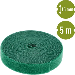 Záhradná páska na suchý zips, zelená, 15 mm x 5 m – photo 2