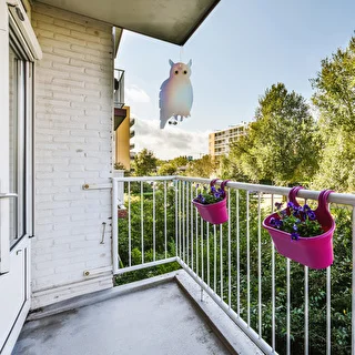 Reflexný záves odpudzujúci vtáky - sova s rolničkami – photo 11