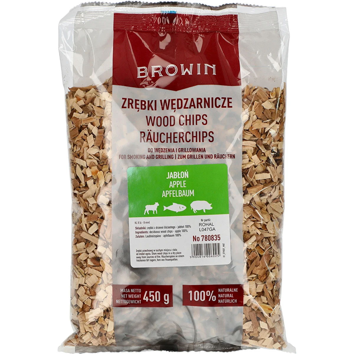 Štiepky na údenie/grilovanie, jabloň, 450 g, tr. 8