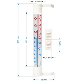 Vonkajší teplomer s transparentnou stupnicou (-70°C do +50°C) 23cm mix – photo 2