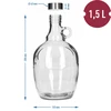 Dáma Demižón 1,5 L, s kovovým uzáverom fi 43 mm a držadlom - 5 ['dáma demižón', ' demižón na víno', ' dáma demižón 1', '5 litra', ' dáma 1', '5 L', ' balón 1', '5 L', ' demižón', ' sklenený balón s uzáverom', ' dáma s kovovým uzáverom', ' fľaša dáma 1', '5 L', ' balón demižón na víno', ' demižón na pálenku', ' balón na víno', ' fľaša na víno', ' fľaša na víno', ' demižón na víno', ' balón na 1', '5 litra', ' demižón s uzáverom', ' súprava na víno', ' vinárske príslušenstvo', ' domáce vinárstvo', ' vinárske vybavenie', ' odporúčané na víno', ' aké nádoby na víno', ' demižón s rukoväťou', ' demižón s držadlom a uzáverom', ' čo nové na víno']