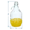 Demižón Dama 5 L - plastový kôš, drôtený uzáver - 2 ['na víno', ' na likér', ' na víno', ' na likér', ' fľaša na víno', ' galón na víno', ' na šťavu', ' s mechanickým uzáverom', ' sklenená dáma', ' sklenená fľaša']