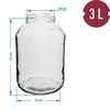 Dóza 3 L - 1 ks, zlaté viečko (fi 100) - 2 ['dóza', ' sklenená dóza', ' sklenený pohár', ' pohár s viečkom', ' pohár na kvasenie uhoriek', ' pohár na uhorky', ' pohár na likéry', ' dóza na likéry', ' 3 l']